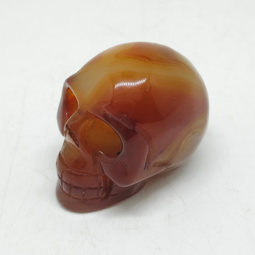 red agate skull carving ornaments healing 90.2g