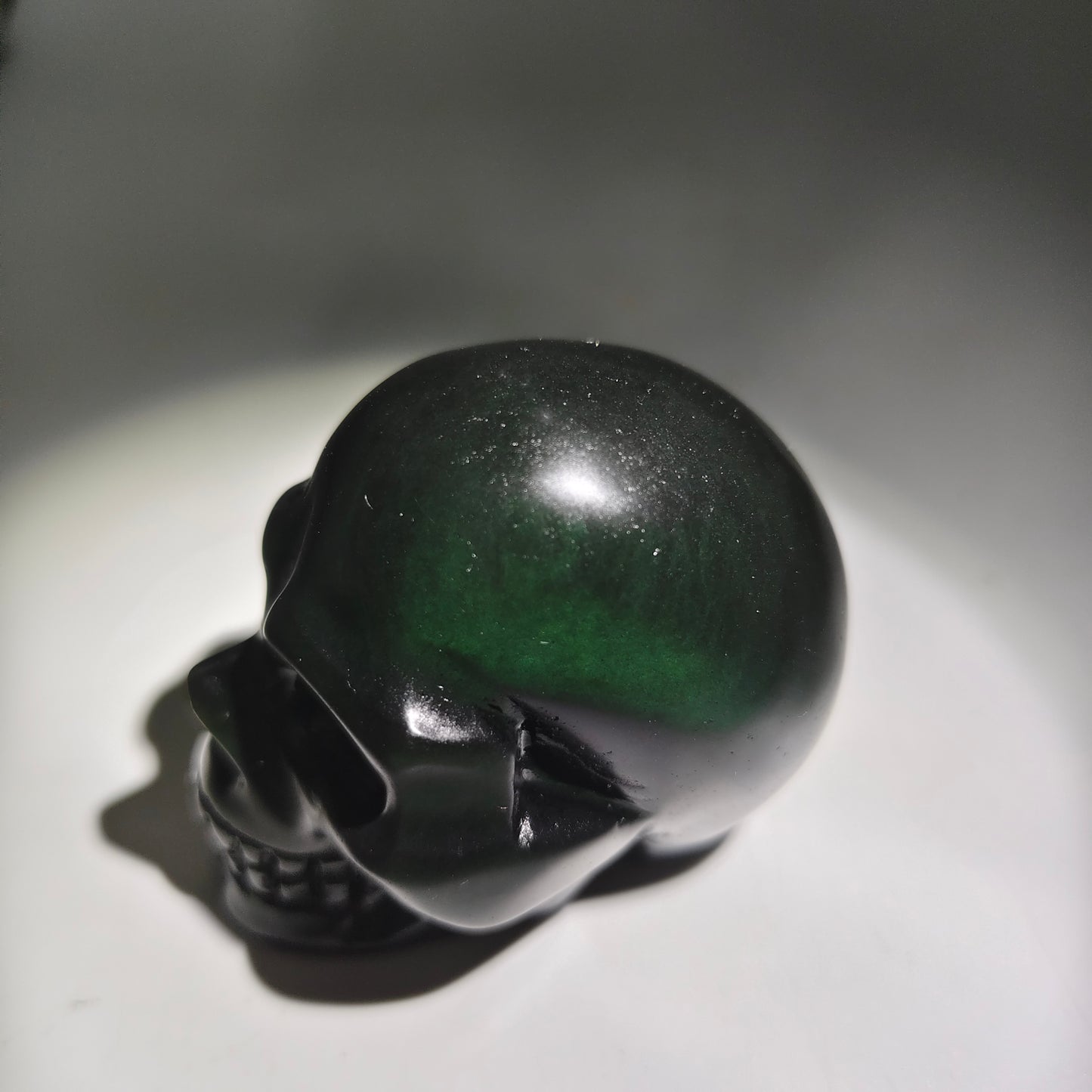 rainbow obsidian skull carving ornaments healing 179.6g