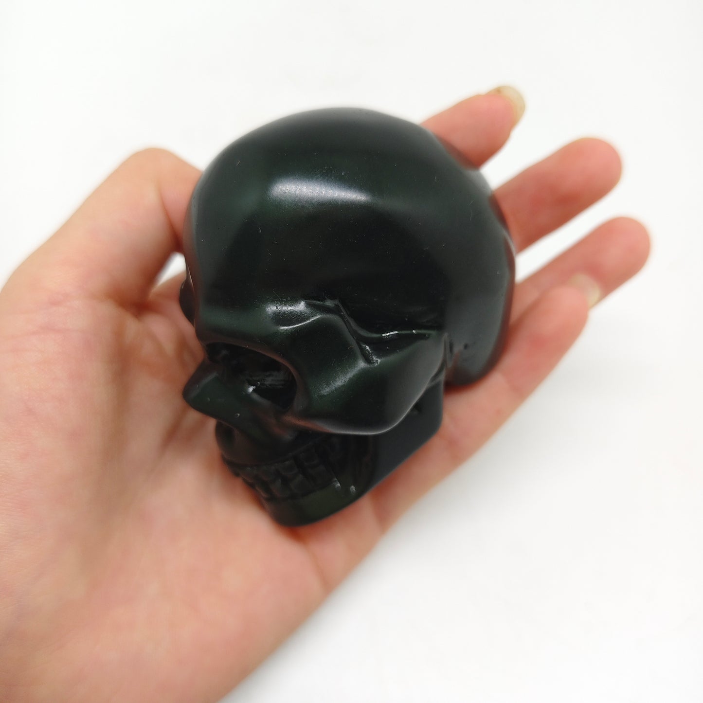 rainbow obsidian skull carving ornaments healing 179.6g