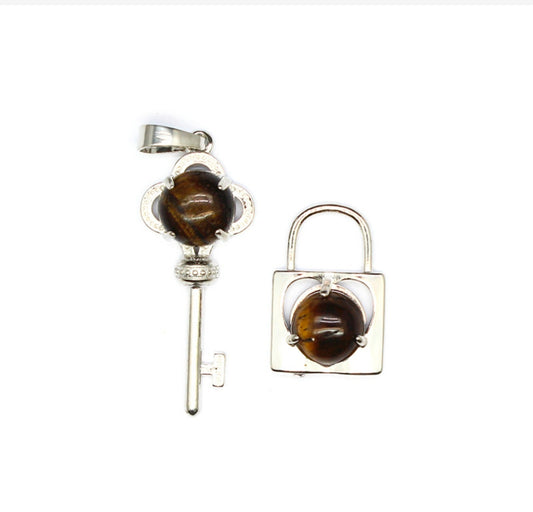 crystal stone couple keylock pendant polynomial suit fashion