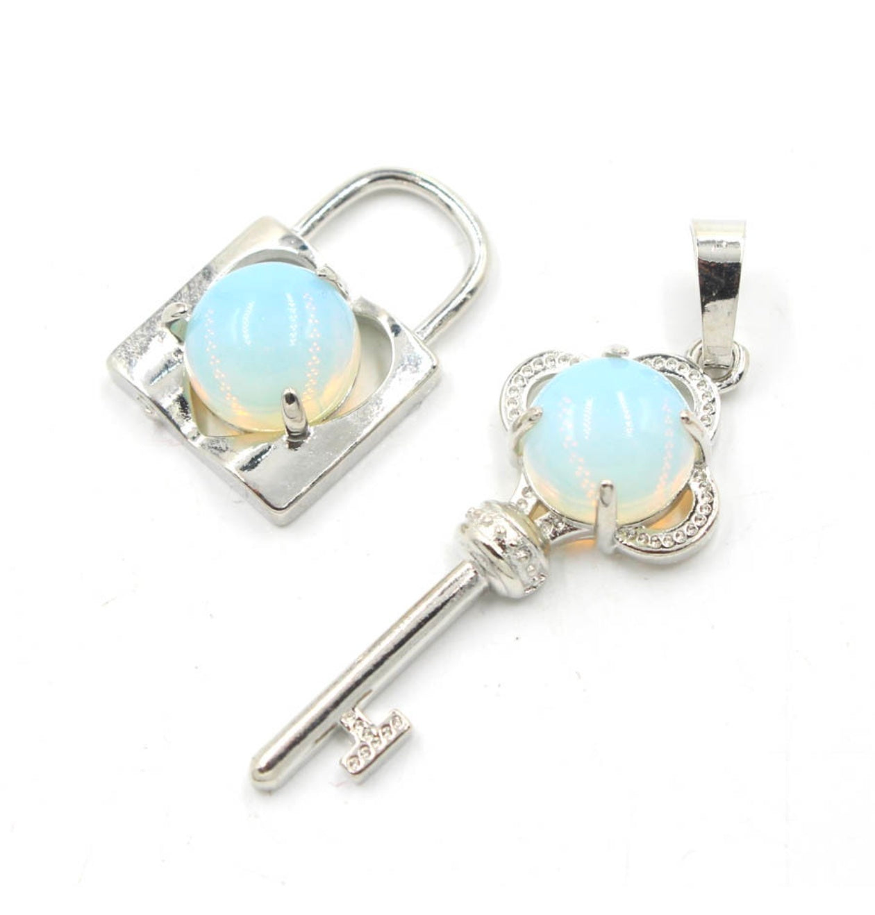 crystal stone couple keylock pendant polynomial suit fashion