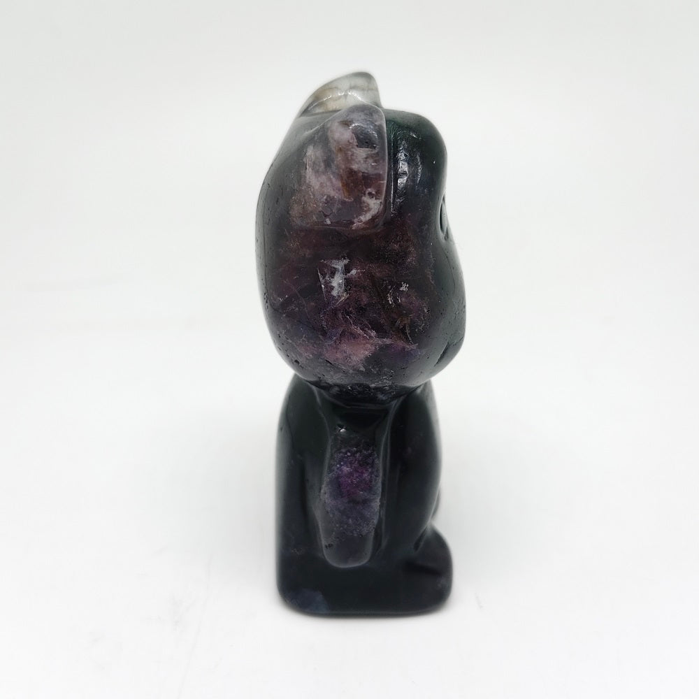 294.6g natural fluorite bear carving ornaments healing