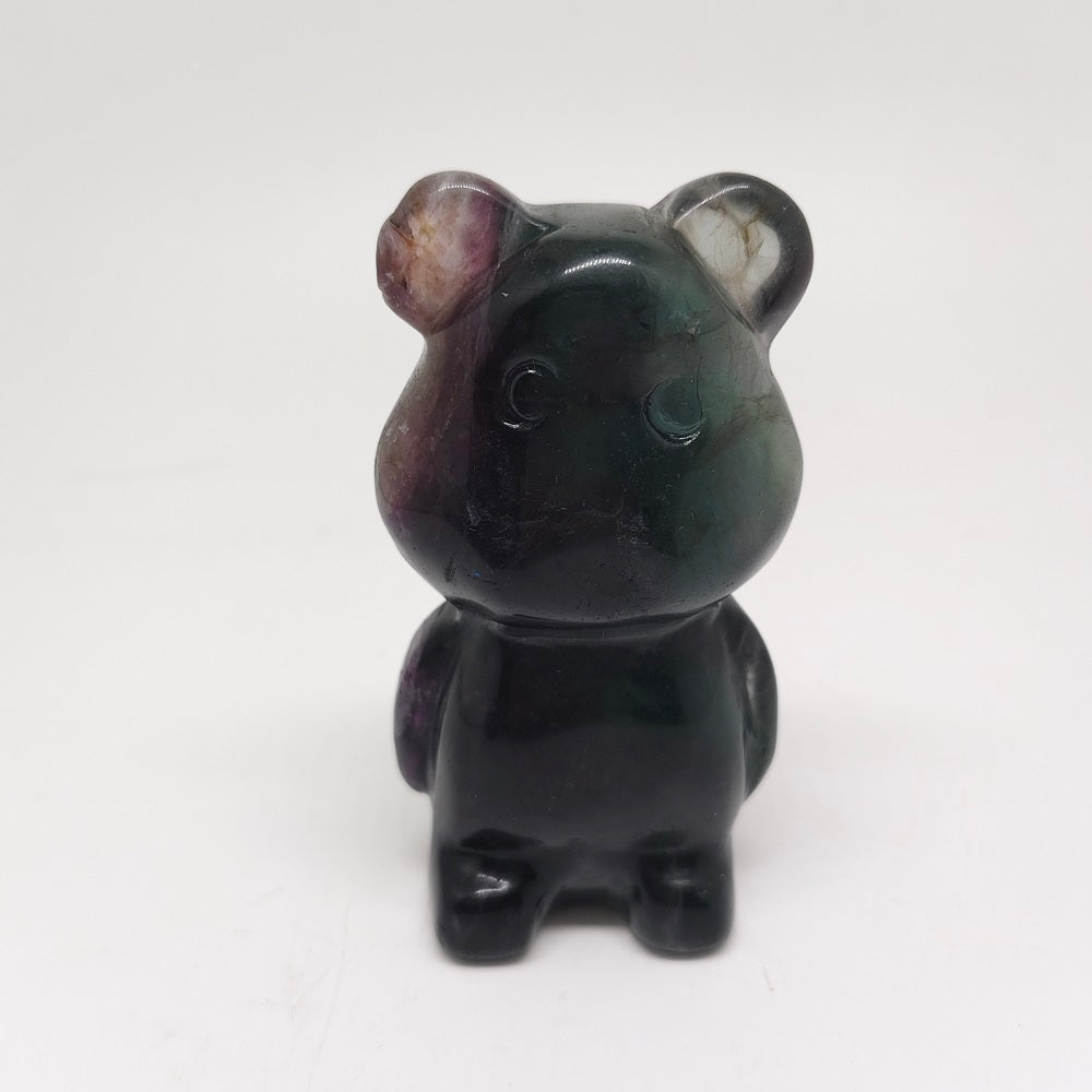 294.6g natural fluorite bear carving ornaments healing