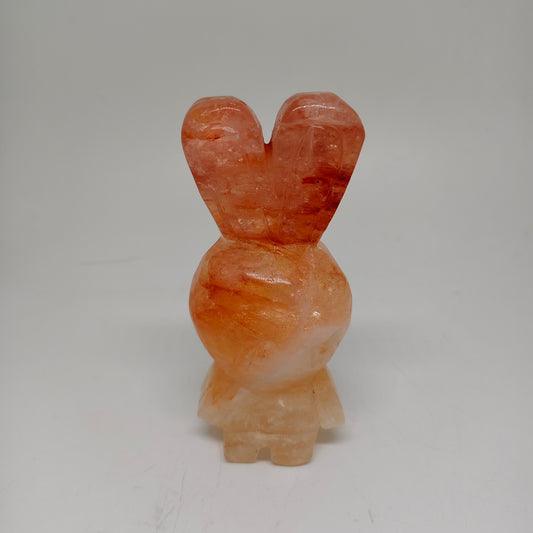 203g natural Red Hematoid quartz carving ornaments healing