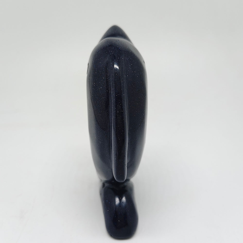 255.6g natural blue sandstone dolphin carving ornaments healing