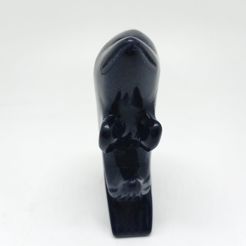 255.6g natural blue sandstone dolphin carving ornaments healing