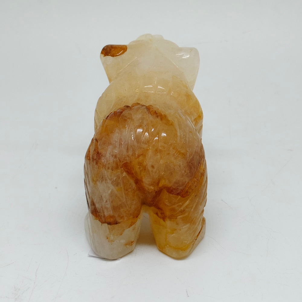 345g natural golden healer bear carving ornaments healing