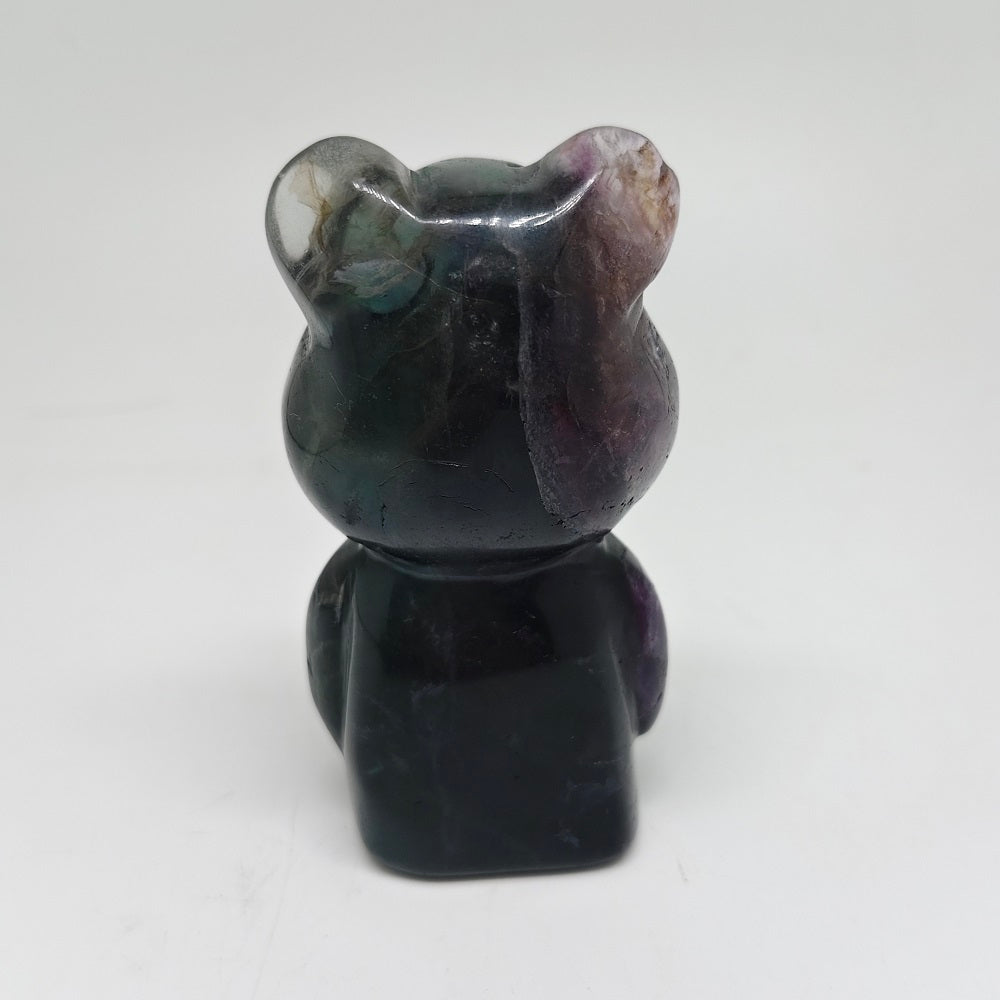 294.6g natural fluorite bear carving ornaments healing
