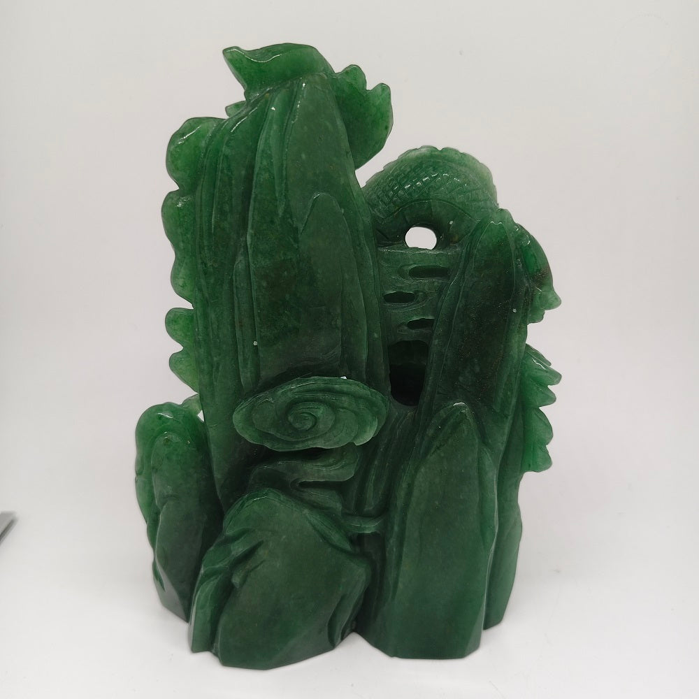 green aventurine dragon carving ornaments healing 1.75kg