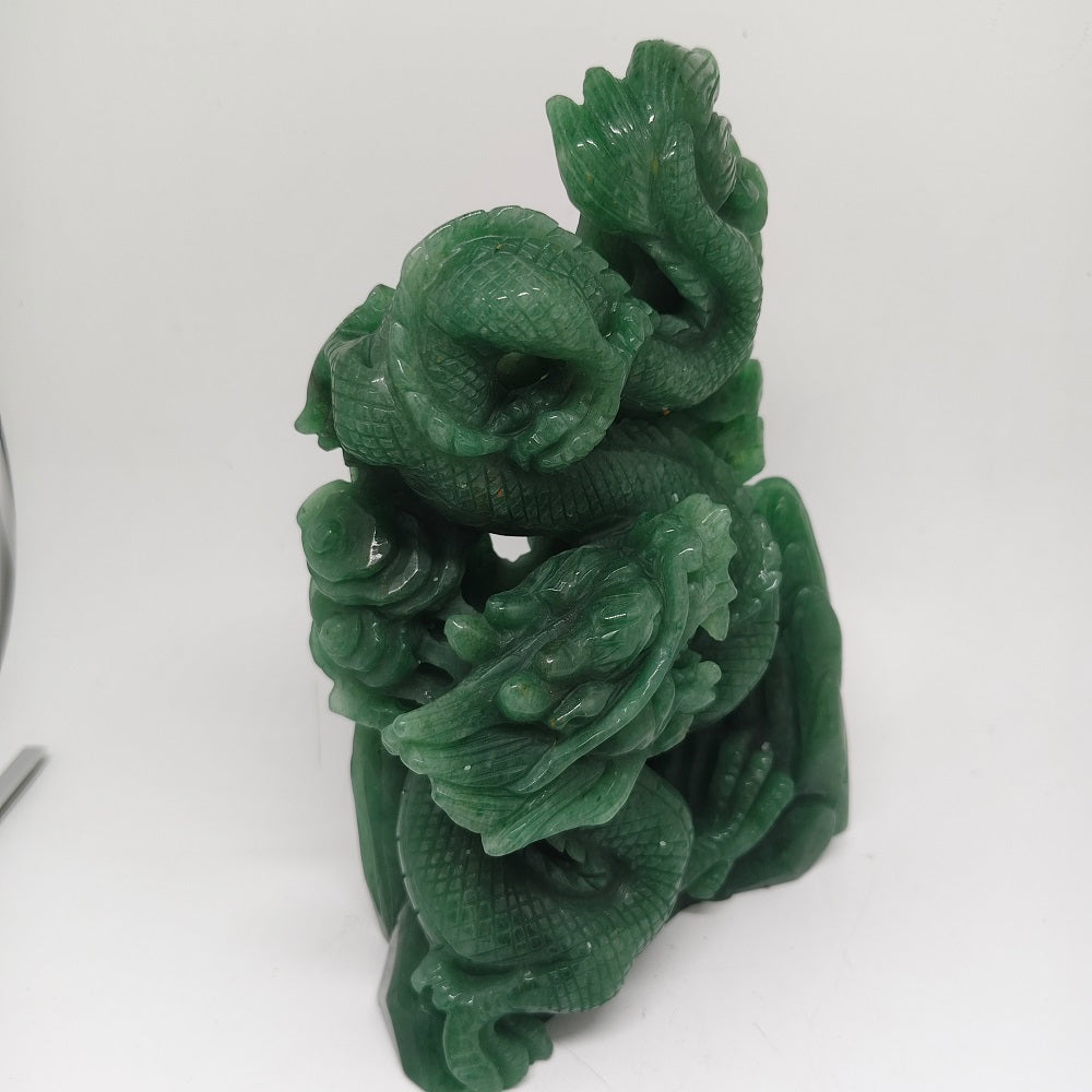 green aventurine dragon carving ornaments healing 1.75kg