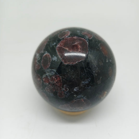 573.8g natural garnet & ashtrophylite sphere ornaments healing