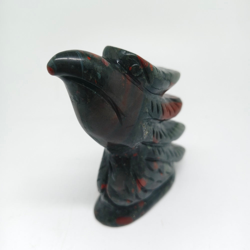 African blood stone bird carving ornaments healing 303.9g
