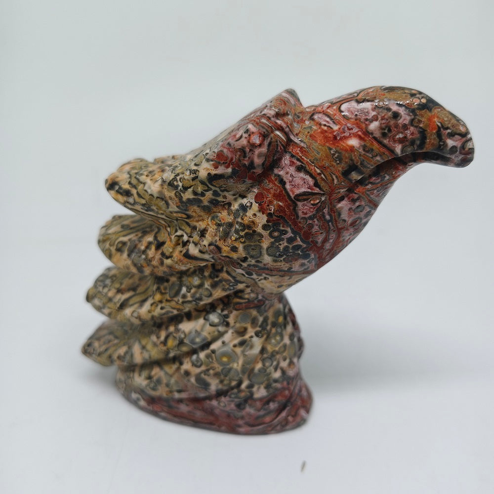 leopard print stone bird carving ornaments healing 286.5g