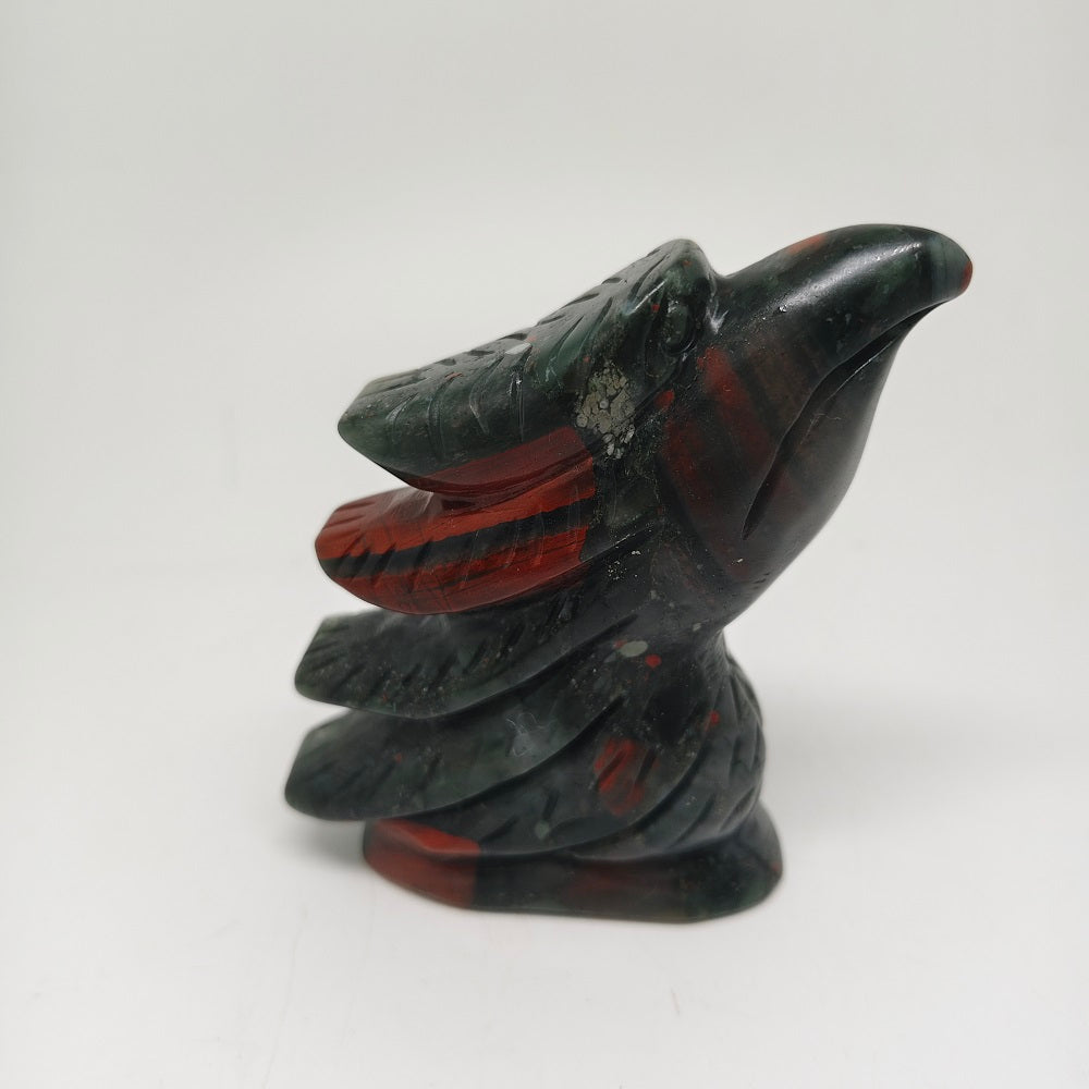African blood stone bird carving ornaments healing 303.9g