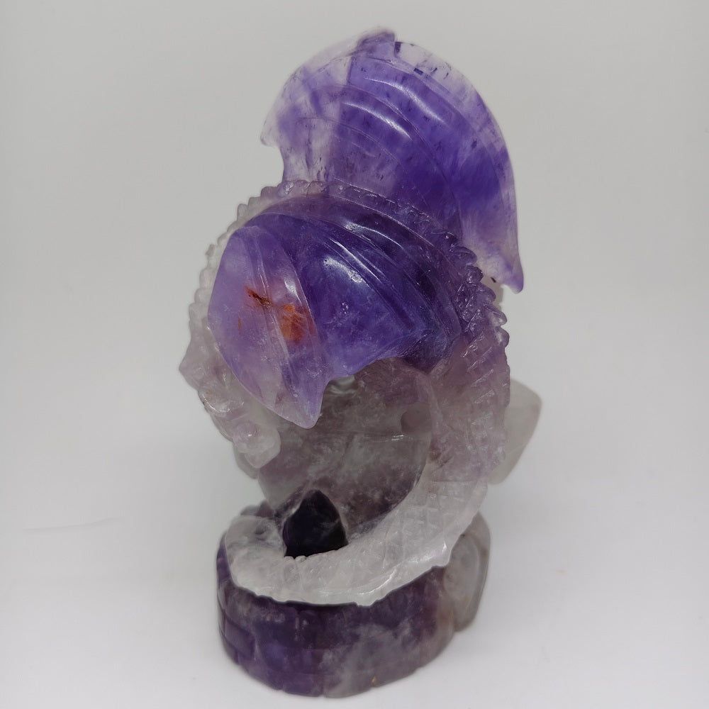 amethyst dragon natural carving ornaments healing 1.23kg
