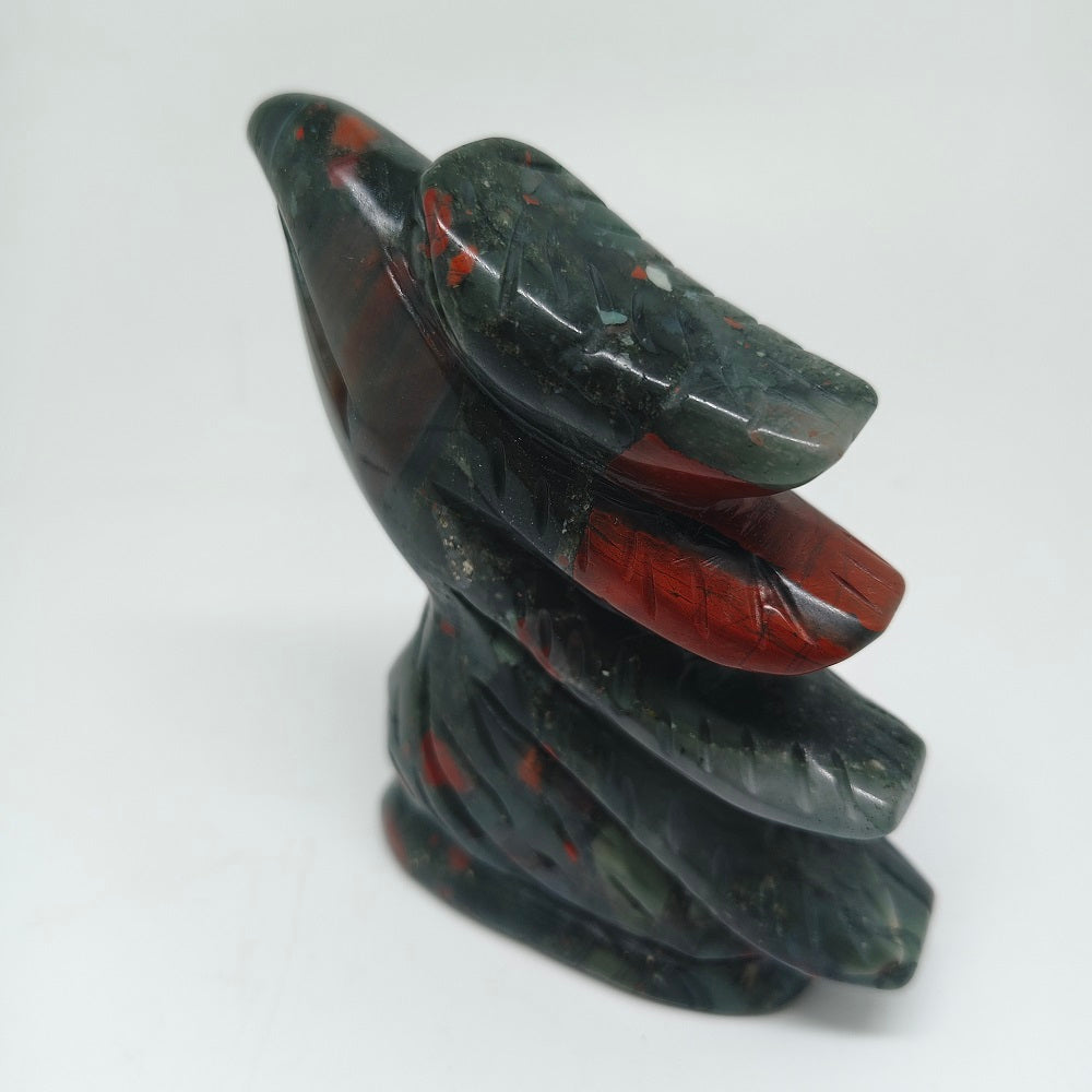 African blood stone bird carving ornaments healing 303.9g