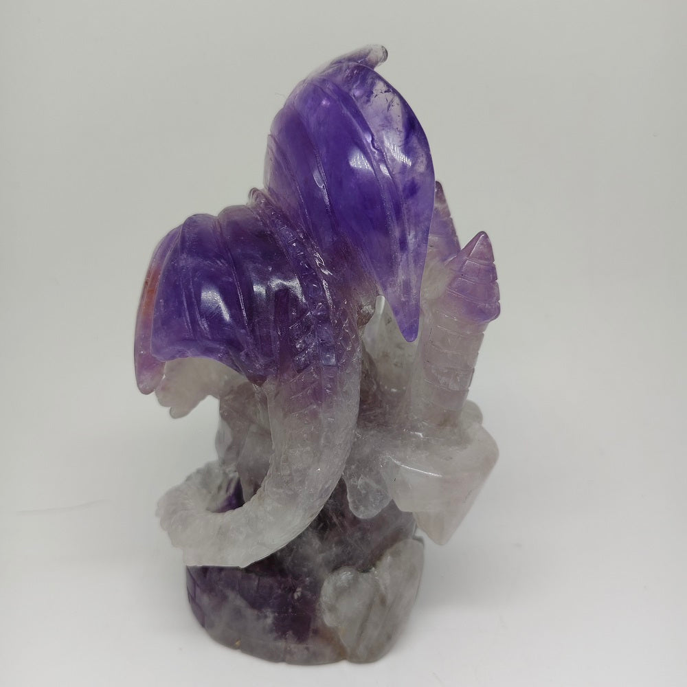 amethyst dragon natural carving ornaments healing 1.23kg