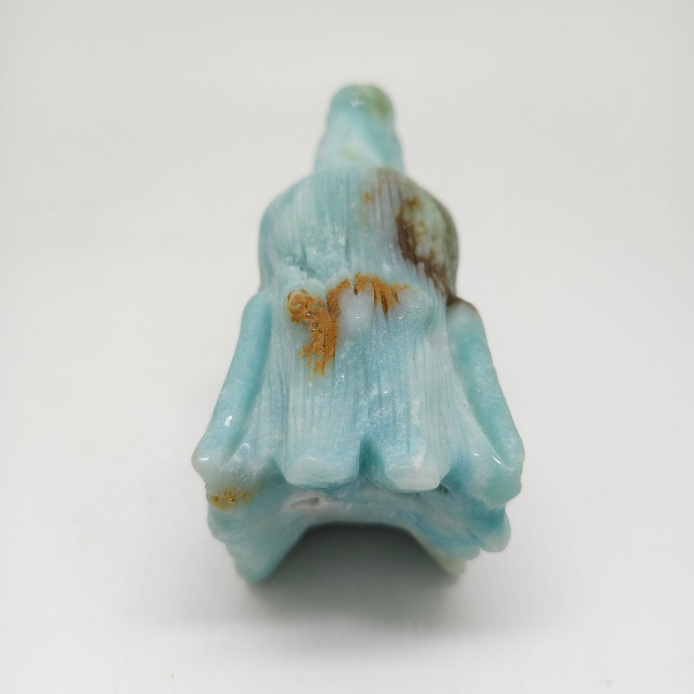374.1g natural carribean calcite dragon head carving ornaments healing