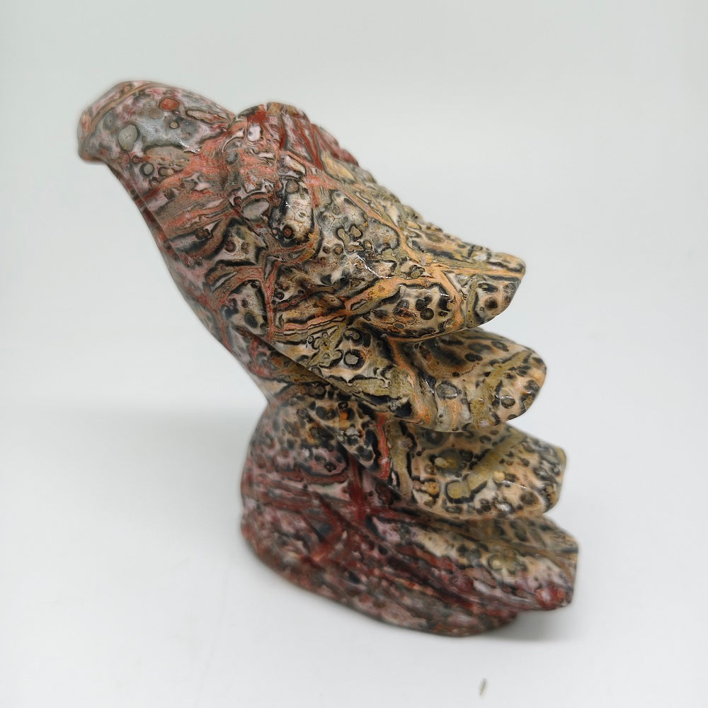 leopard print stone bird carving ornaments healing 286.5g