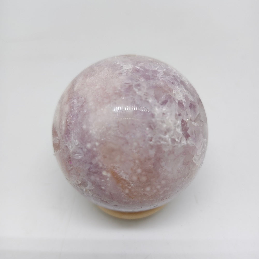 239.5g natural pink amethyst sphere ornaments healing