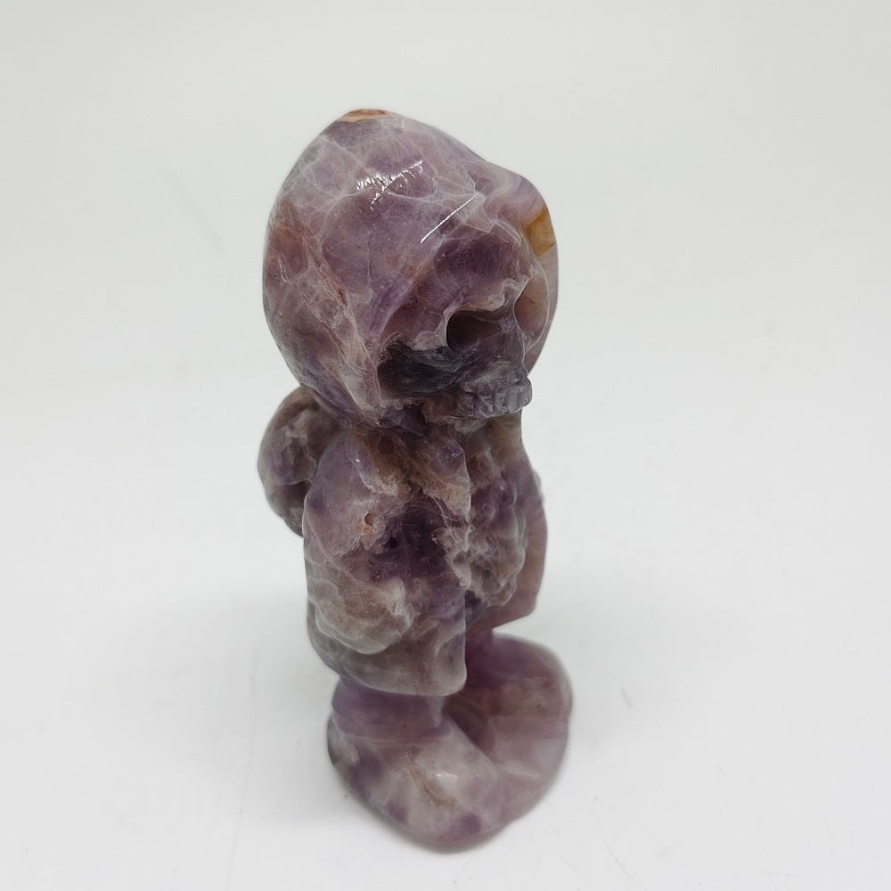 136.7g natural amethyst skull Jack carving ornaments healing