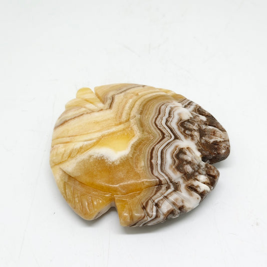 107.3g natural orange calcite fish carving ornaments healing