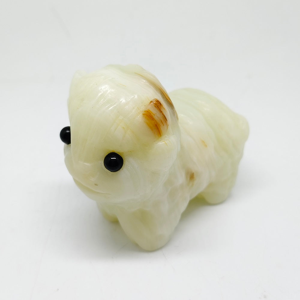 327.8g natural Afganistan dog carving ornaments healing