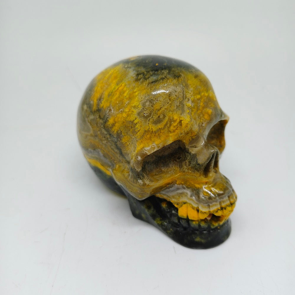 bumble bee jasper skull carving ornaments healing 674g