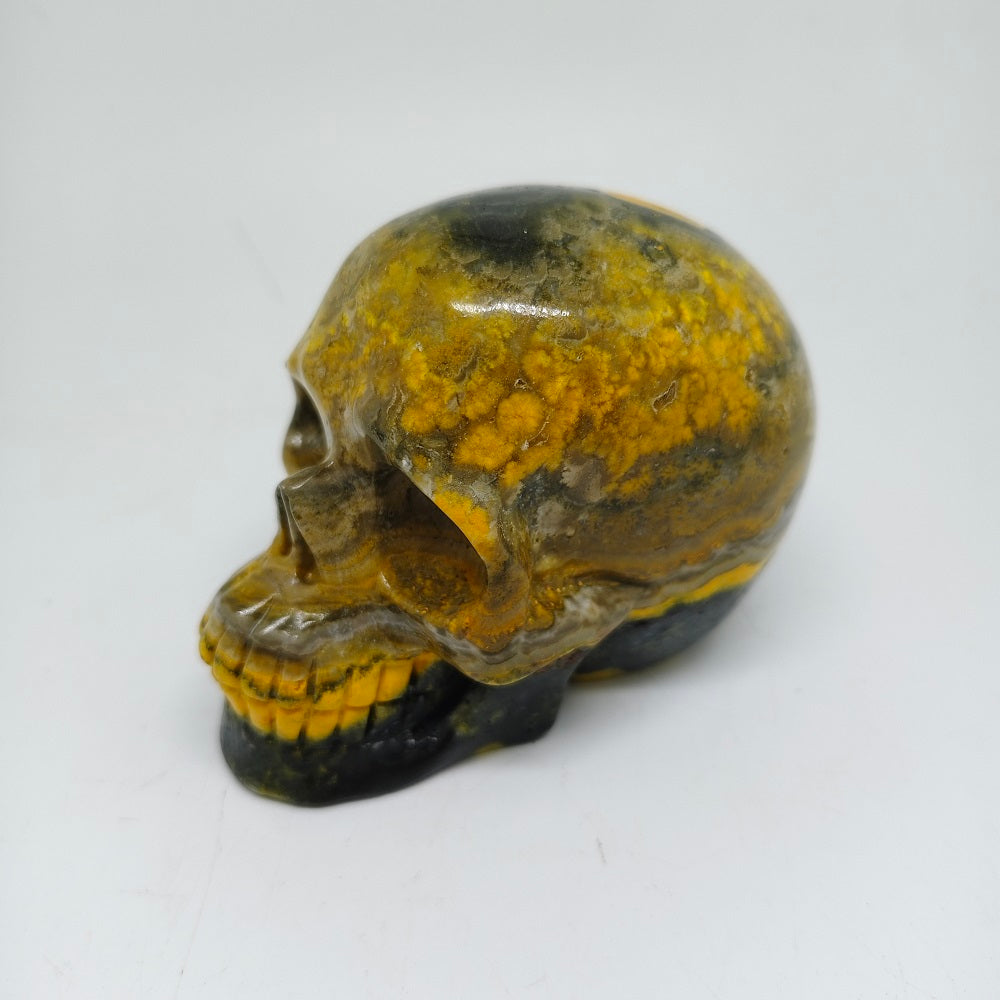 bumble bee jasper skull carving ornaments healing 674g
