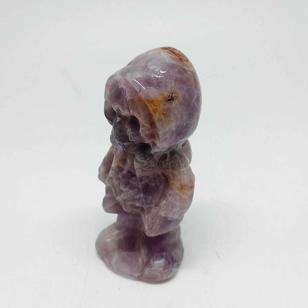 136.7g natural amethyst skull Jack carving ornaments healing