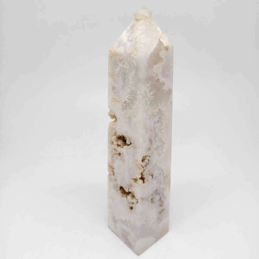 333g natural cherry blossom agate tower ornaments healing