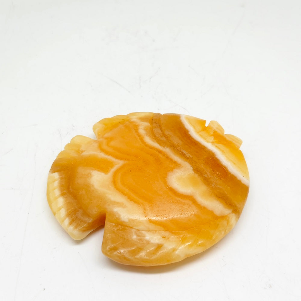 111g natural orange calcite fish carving ornaments healing