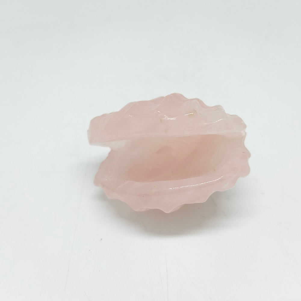 77.4g natural rose quartz clam shell carving ornaments healing