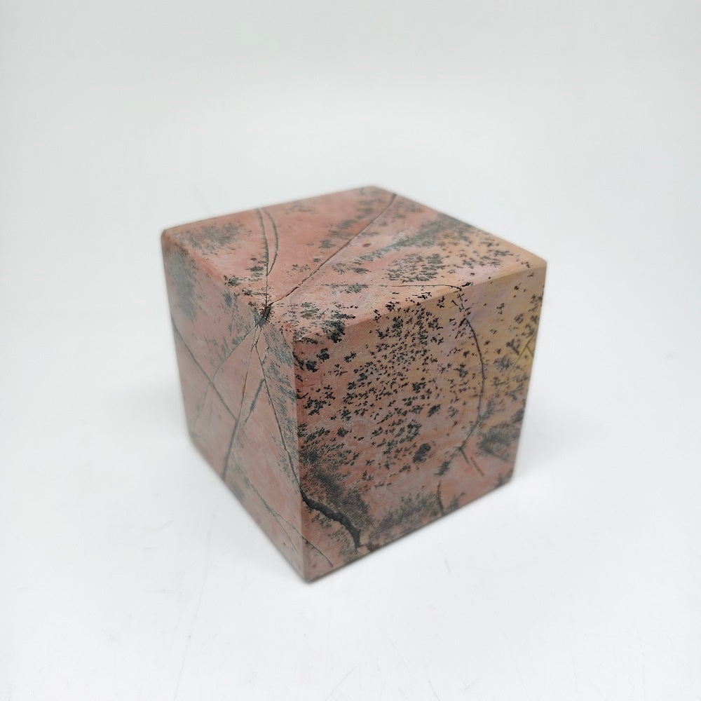577.5g natural Chinese painting stone square carving ornaments healing