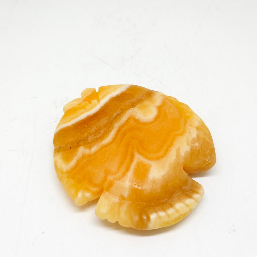 111g natural orange calcite fish carving ornaments healing