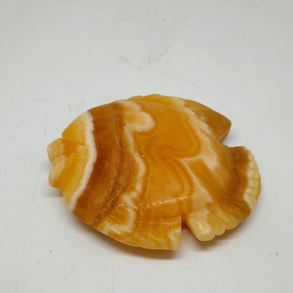 111g natural orange calcite fish carving ornaments healing