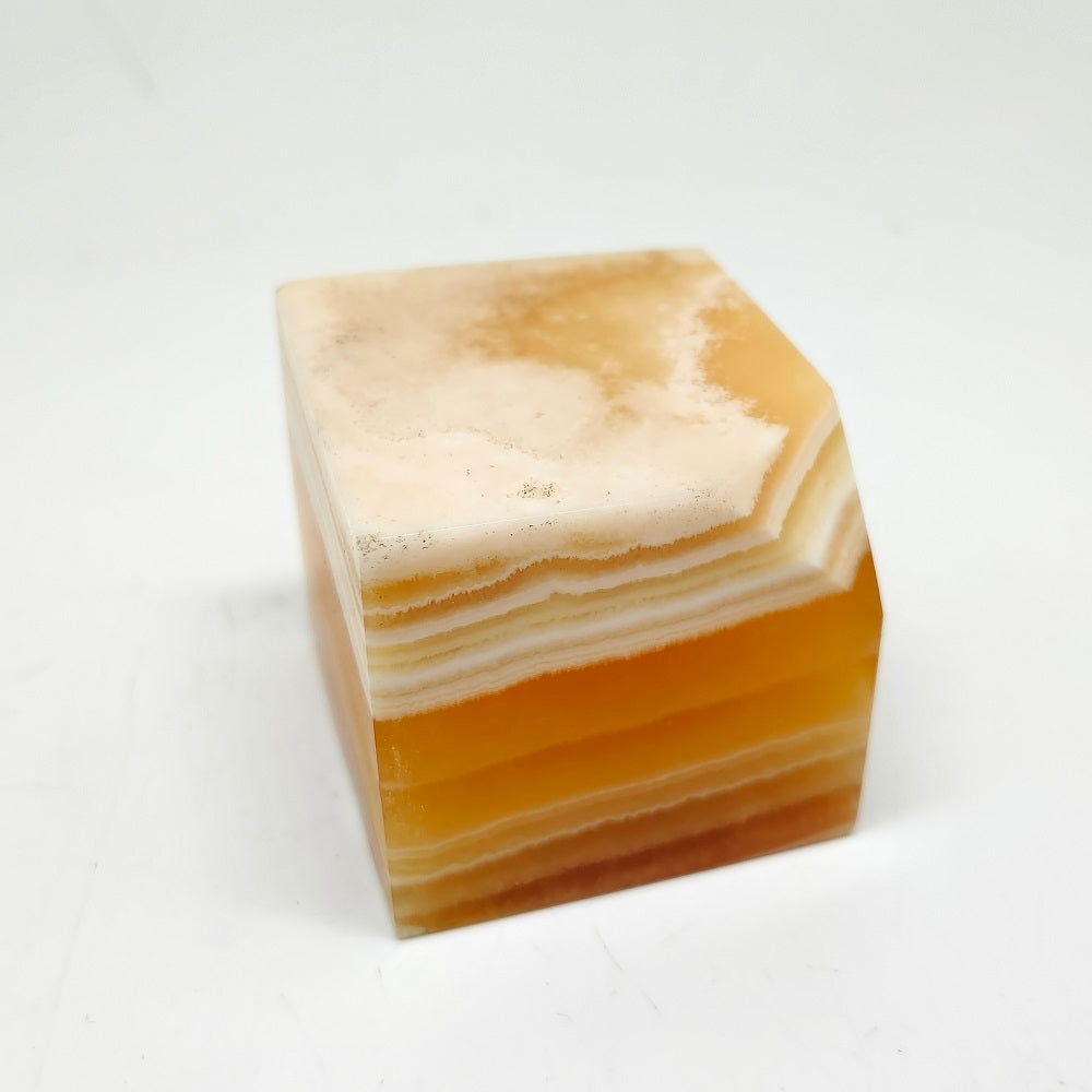 220.9g natural orange calcite square carving ornaments healing