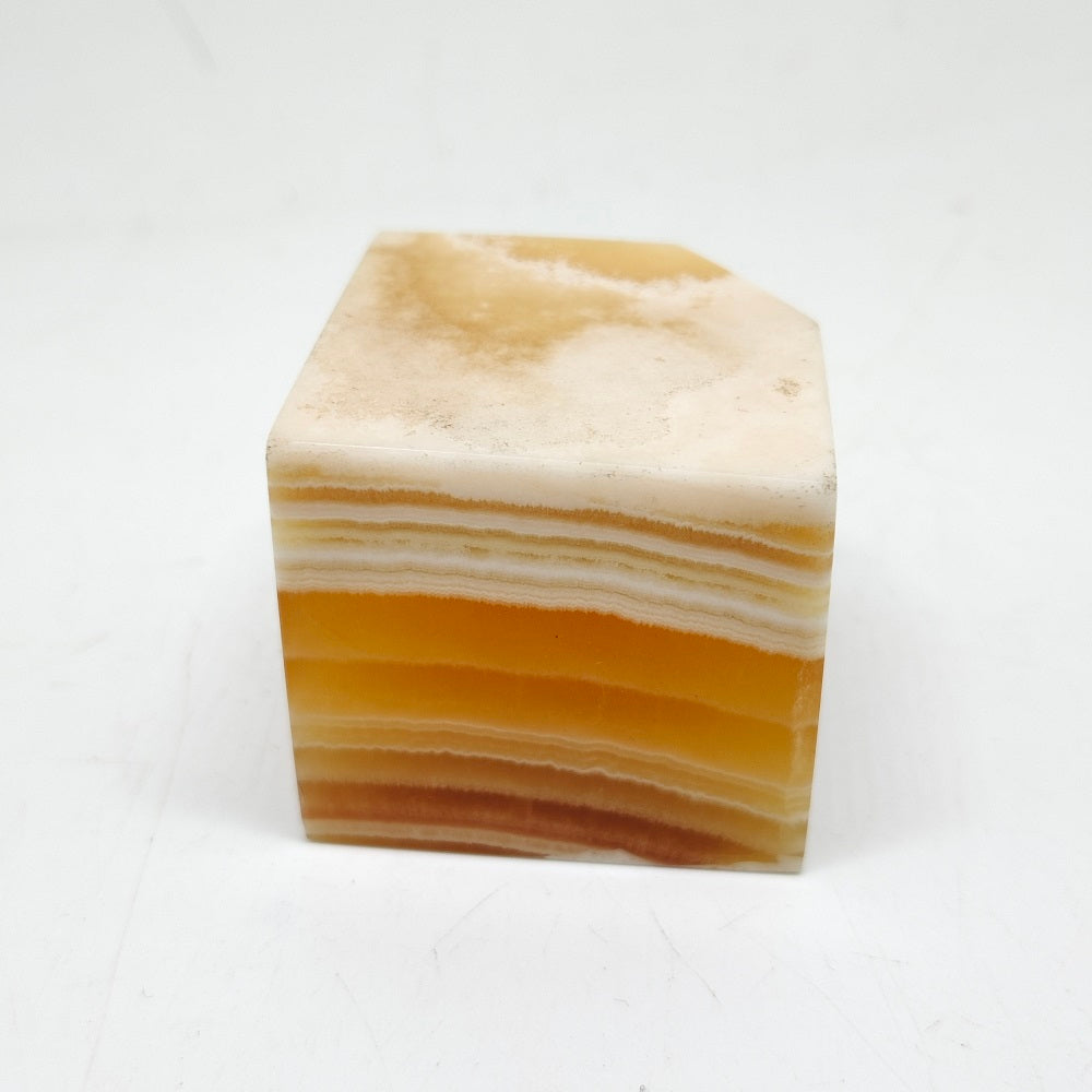 220.9g natural orange calcite square carving ornaments healing