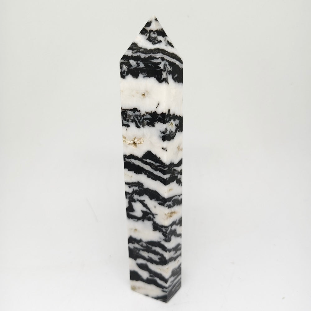 681g natural zebra jasper tower ornaments healing