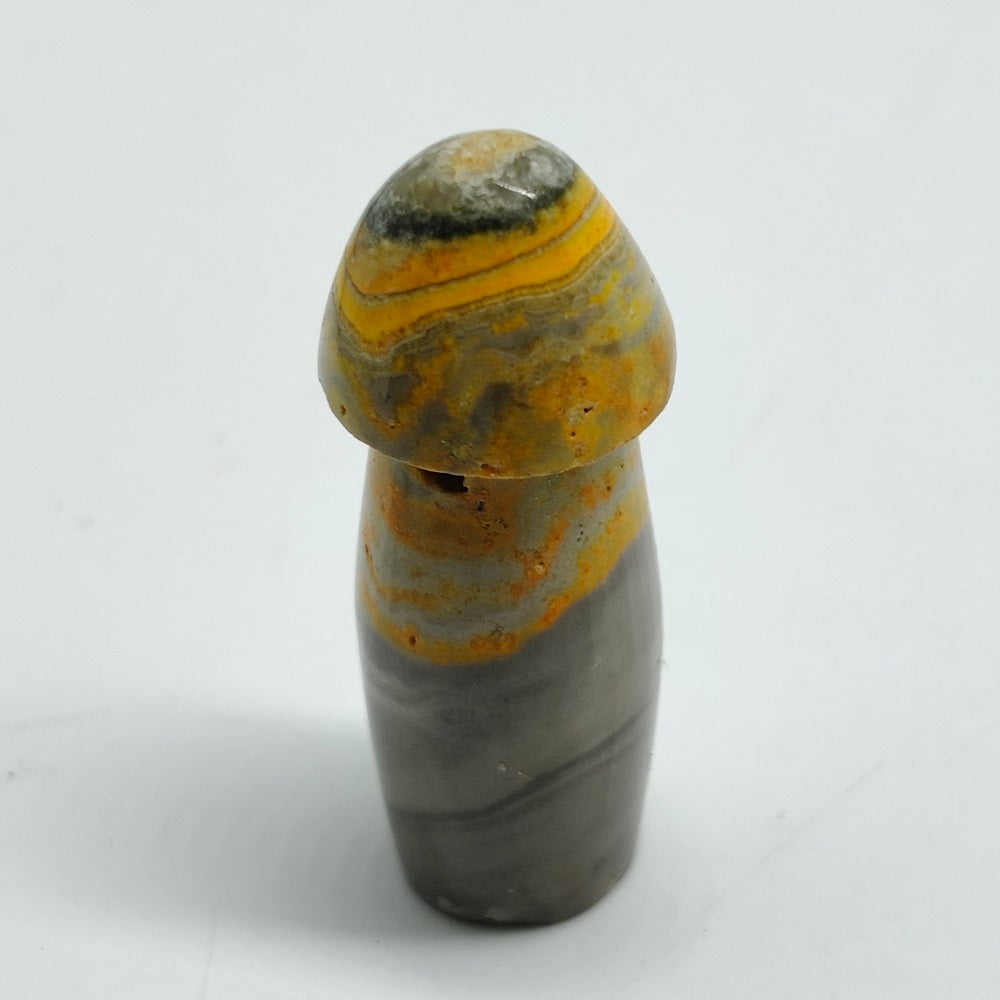 natural bumble bee jasper mushroom carving ornaments healing 11.6g