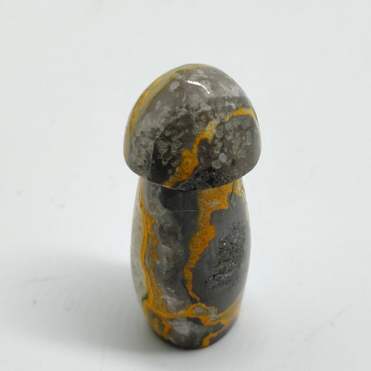 natural bumble bee jasper mushroom carving ornaments healing13.7g
