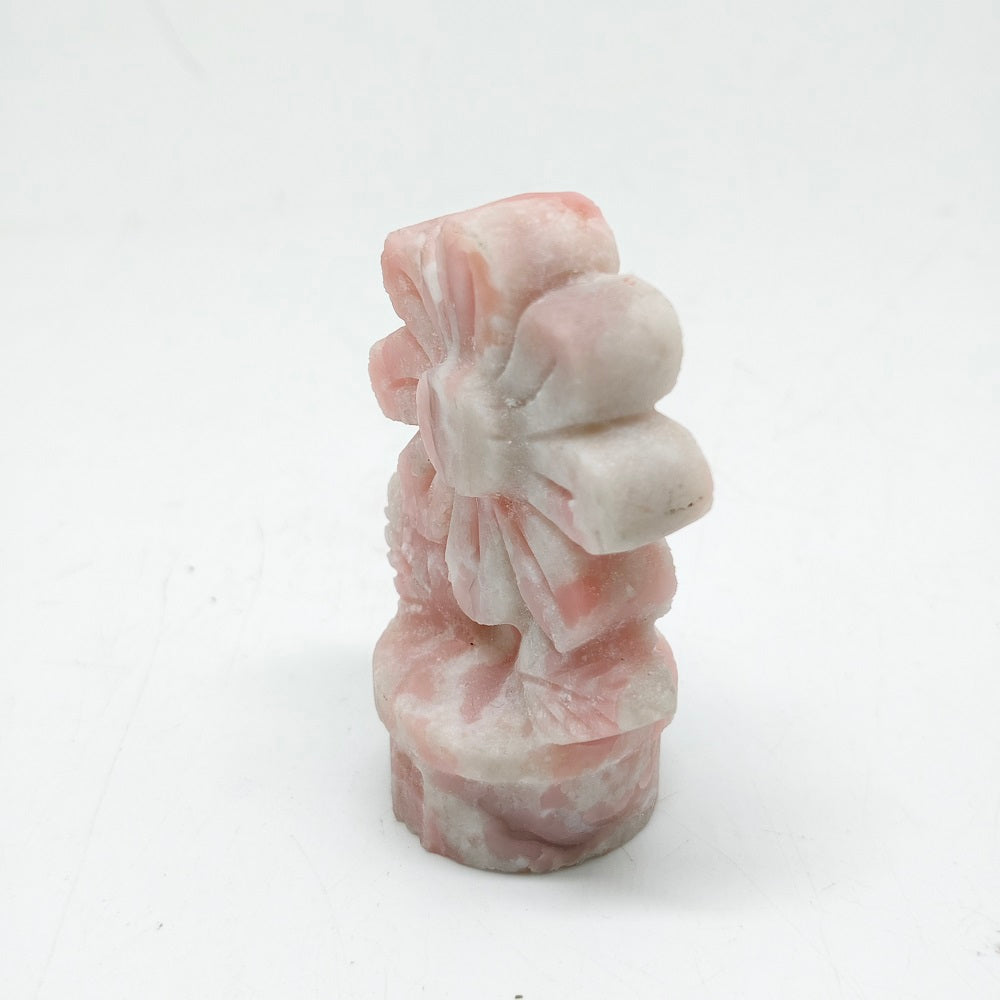 natural pink opal flower carving ornaments healing 61.5g