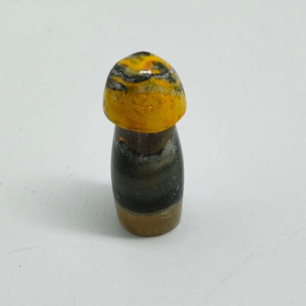 natural bumble bee jasper mushroom carving ornaments healing 10.1g
