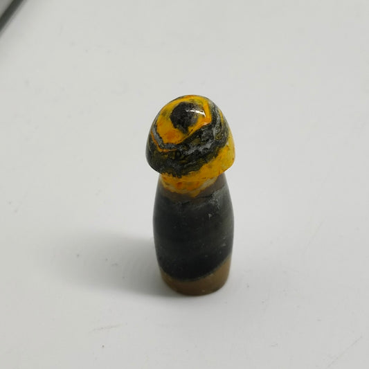 natural bumble bee jasper mushroom carving ornaments healing 10.1g