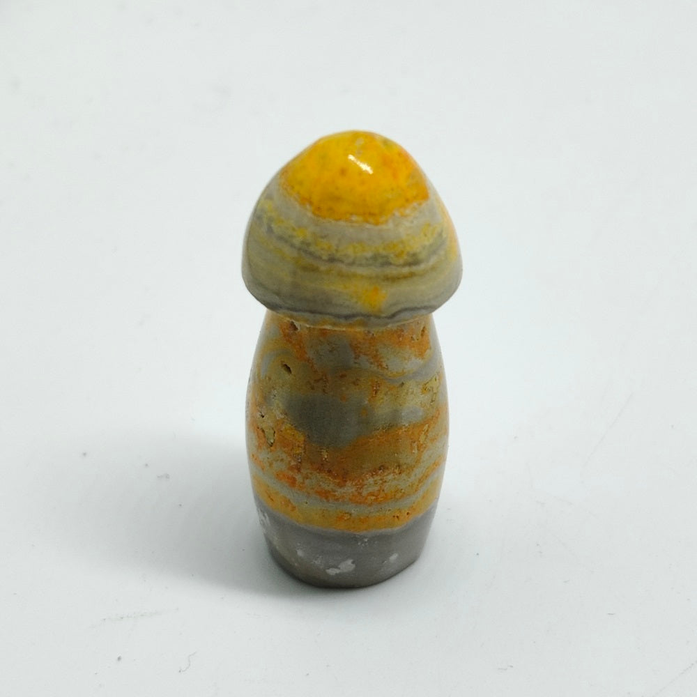 natural bumble bee jasper mushroom carving ornaments healing 11.2g
