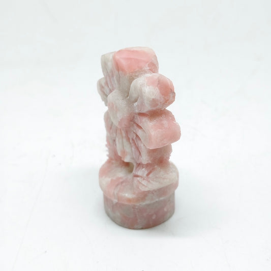 natural pink opal flower carving ornaments healing 61.5g