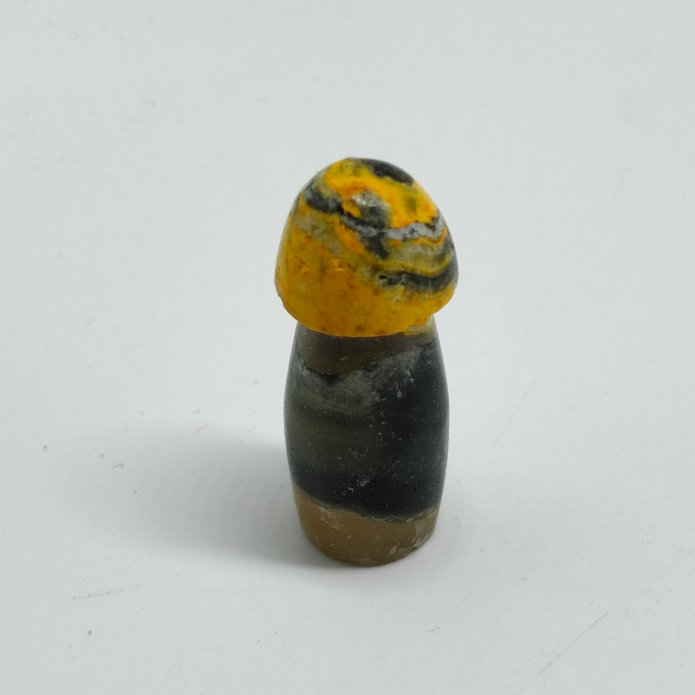 natural bumble bee jasper mushroom carving ornaments healing 10.1g