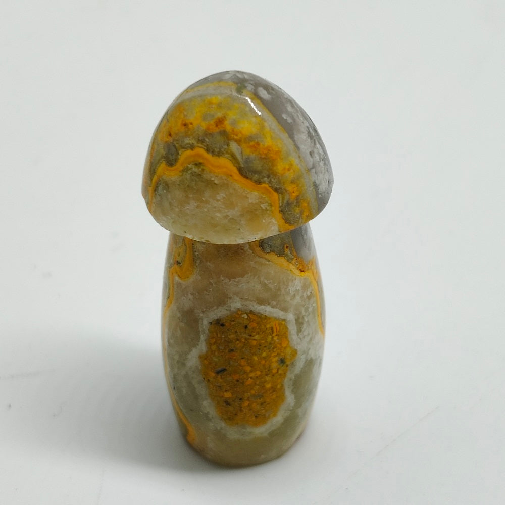 natural bumble bee jasper mushroom carving ornaments healing13.7g