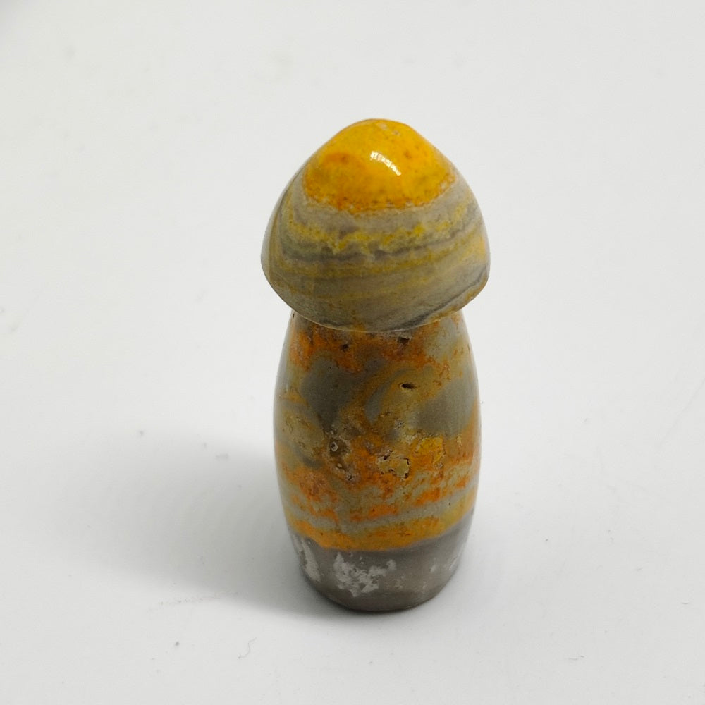 natural bumble bee jasper mushroom carving ornaments healing 11.2g