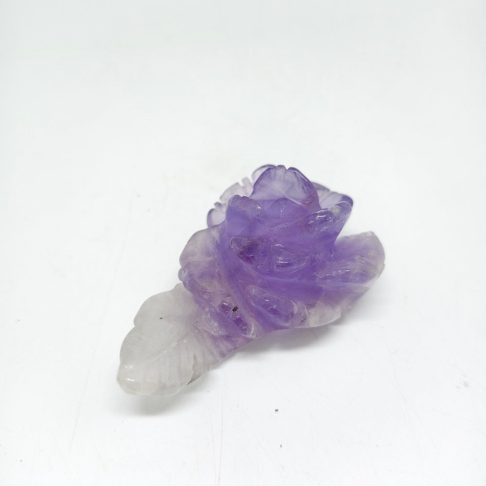 natural amethyst flower carving ornaments healing 67.7g